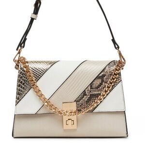 Aldo Small Crossbody Satchel Crossbody Bag Multi Texture Twist Closure
